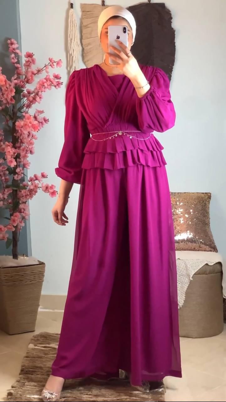 Chiffon Evening Jumpsuit – Fully Lined