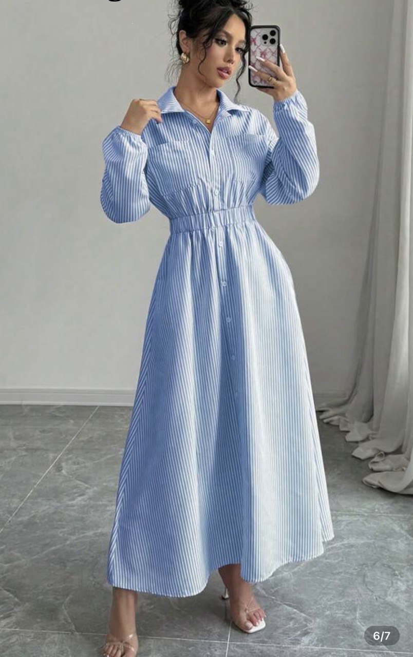 Striped cotton dress