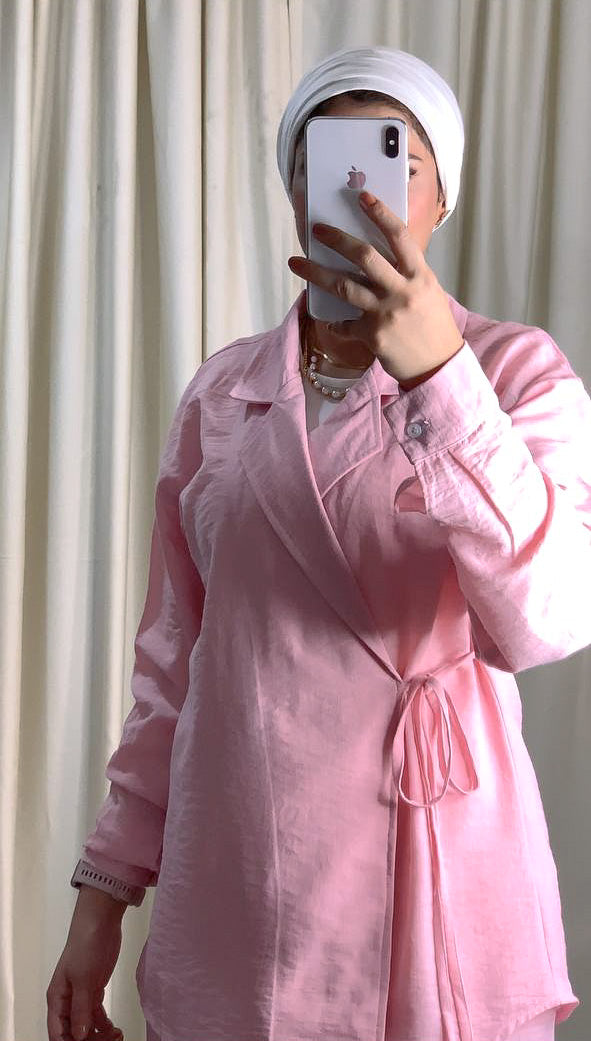 Pure Linen Side-Tie Suit – 2 Piece Set