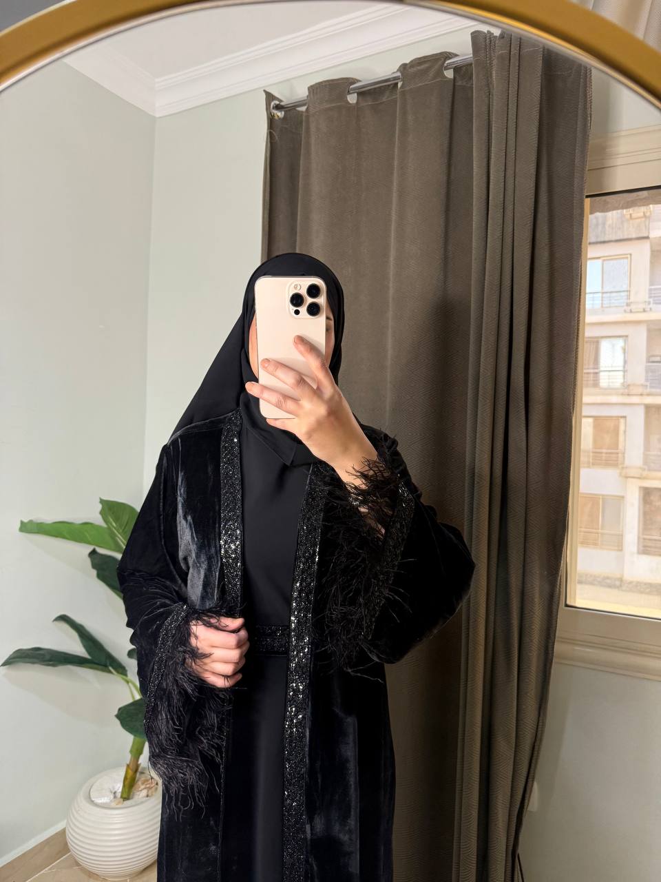 Royal velvet abbaya+basic+ belt +scarf 4 pieces