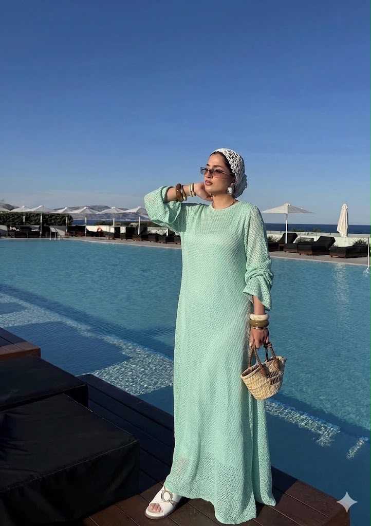 Beach dress+ بطانة هدية