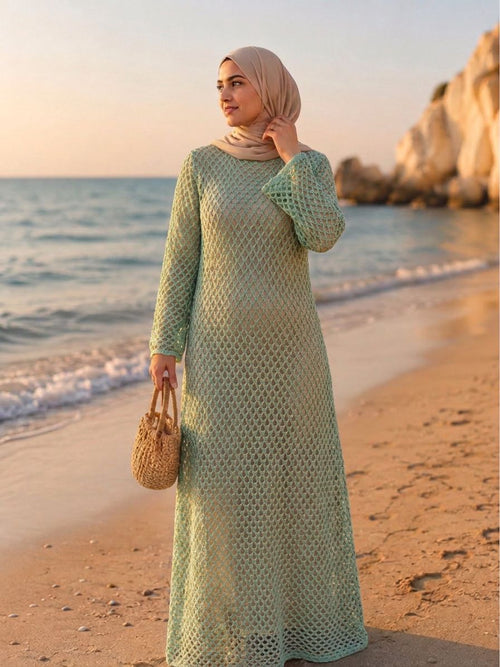 Beach dress+ بطانة هدية